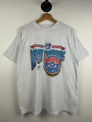 Vintage 90s MLB Ravens Toronto Blue Jays World Series Champions White Tee