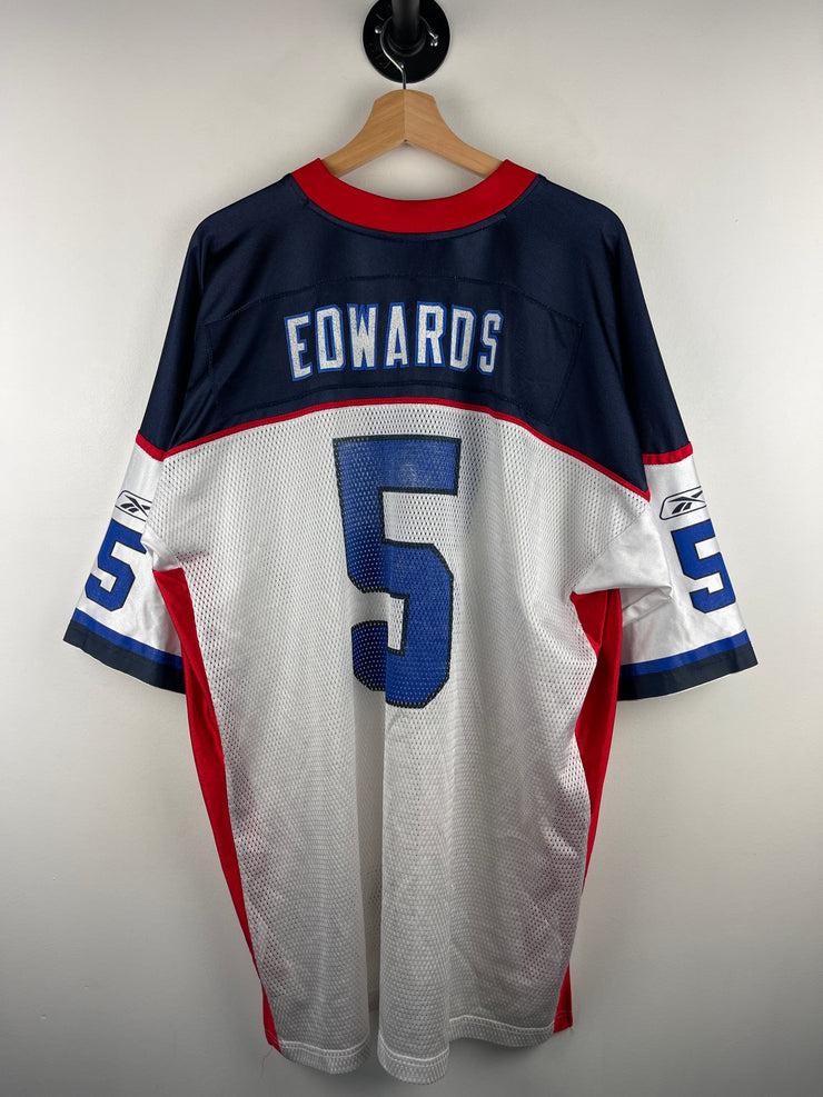 Vintage NFL Reebok Buffalo Bills Edwards White Football Jersey