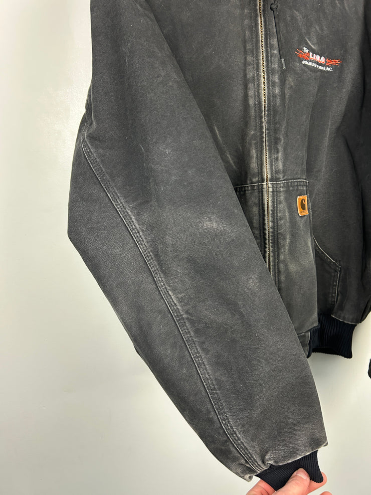 Vintage Carhartt Active Faded Black Hooded Jacket J130 BLK