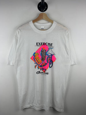 Vintage 90s Hershey's Reeses Kiss Exercise Your Taste White Tee