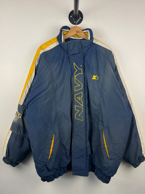 Vintage 90s Starter US Navy Rams Navy & Yellow Insulated Jacket