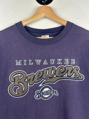 Vintage MLB Milwaukee Brewers Faded Navy Tee
