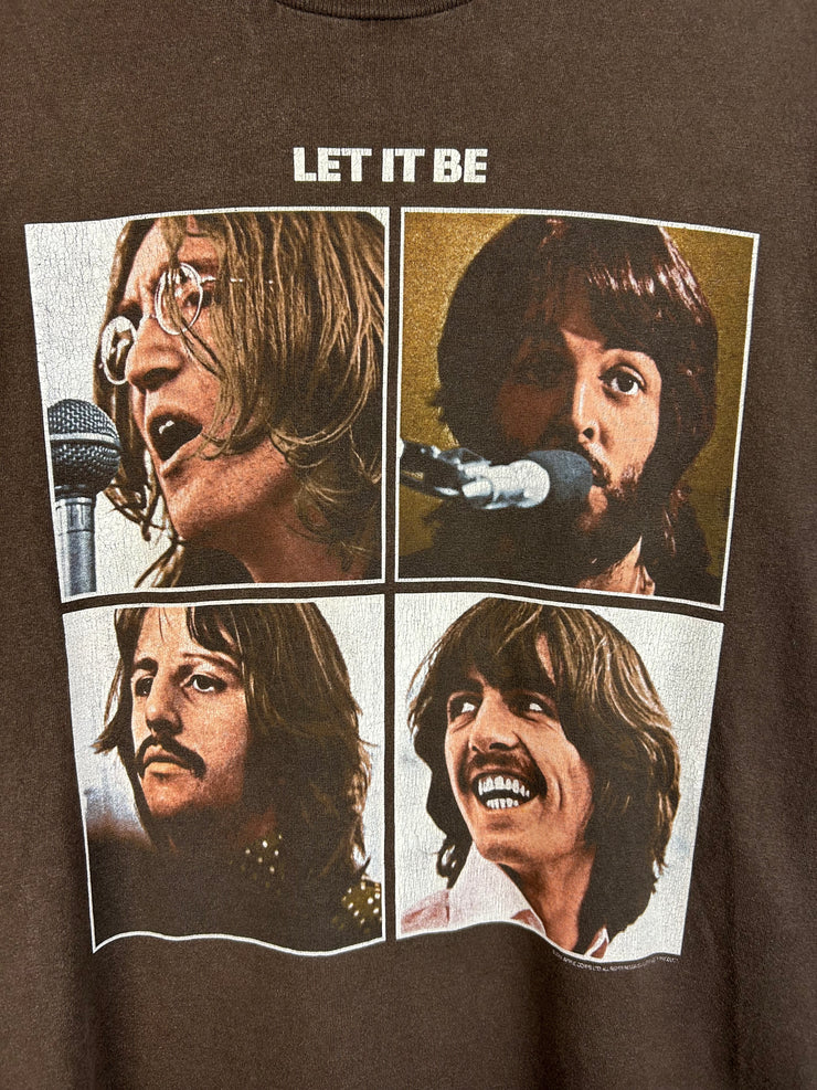 Vintage Y2K The Beatles Let It Be Brown Tee