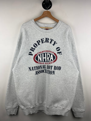 Vintage 90s NHRA National Hot Rod Association Grey Crewneck