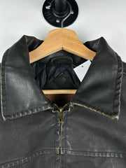 Vintage Arizona Black Leather Cropped Jacket