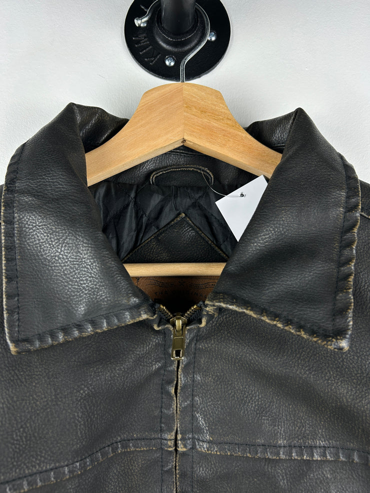 Vintage Arizona Black Leather Cropped Jacket