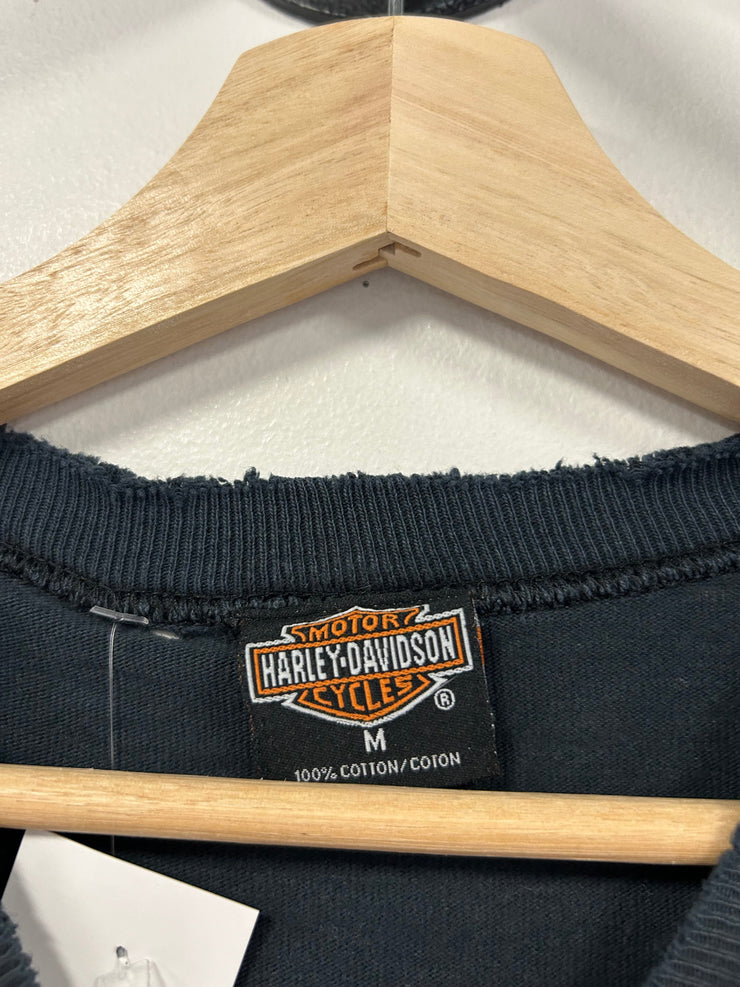 Vintage 1998 Harley Davidson Faded Black Long Sleeve