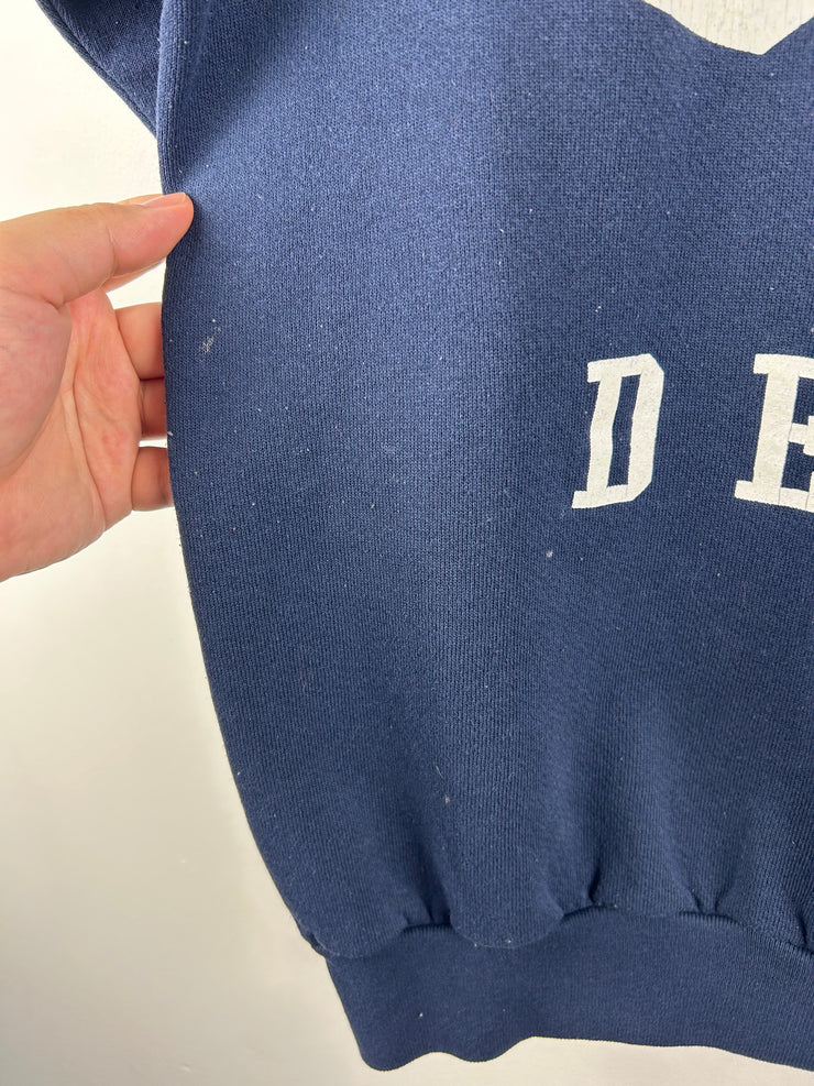 Vintage 90s NFL Riddell Denver Broncos Big Spellout Navy Crewneck