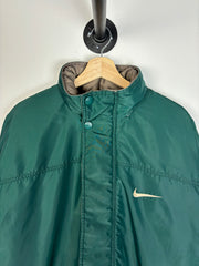 Vintage 90's Nike Spellout Swoosh Forest Green Insulated Jacket