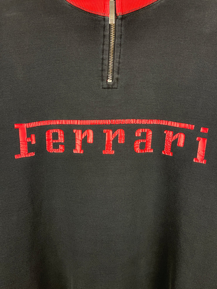 Vintage 90s Ferrari Black Quarter Zip Sweater