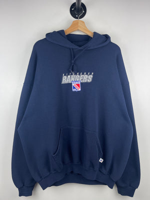 Vintage OHL Russell Athletic Kitchener Rangers Embroidered Navy Hoodie