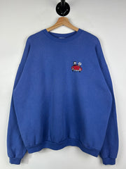 Vintage 90s Felix The Cat Cartoon Embroidered Blue Crewneck