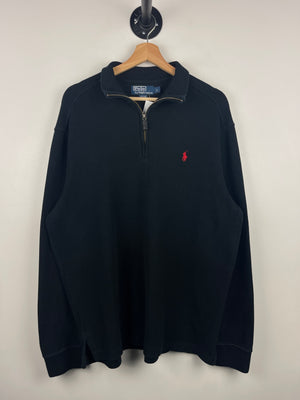Vintage 90s Polo Ralph Lauren Black Quarter Zip Sweater