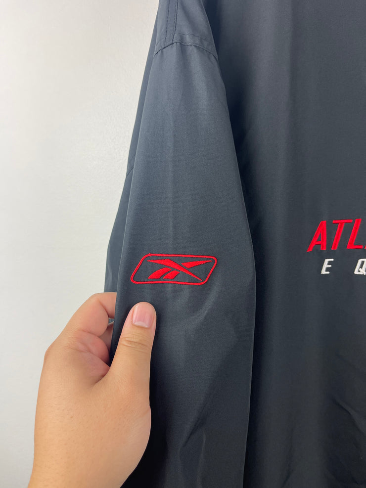 Vintage NFL Reebok Atlanta Falcons Quarter Zip Black Windbreaker
