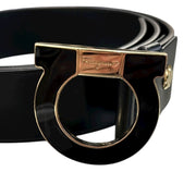 Ferragamo Gancini Black Leather Belt