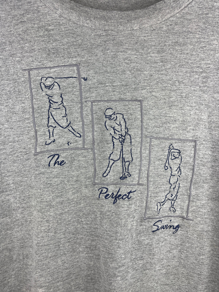 Vintage Briar Creek Golf The Perfect Swing Embroidered Grey Tee