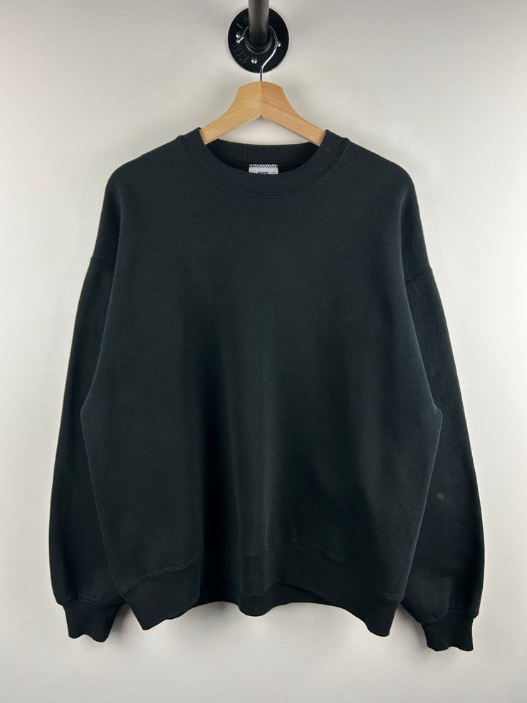 Vintage 90s Jerzees Blank Black Crewneck