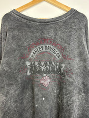 Vintage 2004 Harley Davidson Ottawa Thrashed Faded Black Crewneck