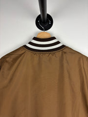 Vintage 80s Holloway Brown Satin Varsity Jacket