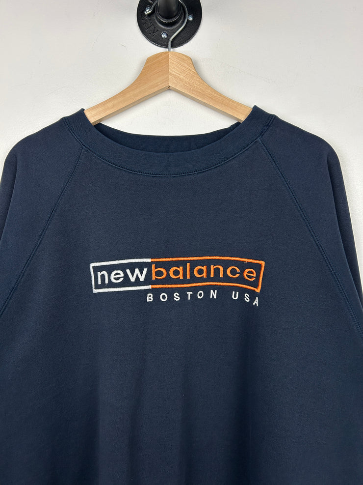 Vintage New Balance Boston USA Embroidered Navy Crewneck