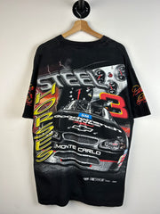 Vintage 2000 Nascar Dale Earnhardt Southern All Over Print Black Tee