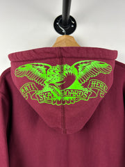 Supreme SS16 Anti Hero Skateboarding Burgundy Hoodie