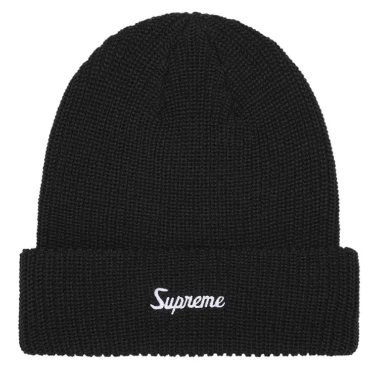 Supreme FW25 Script Loose Gauge Black Beanie