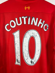 Vintage New Balance Liverpool Coutinho Red Long Sleeve Soccer Jersey