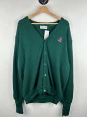Vintage 80s Izod Golf Green Knit Cardigan Sweater