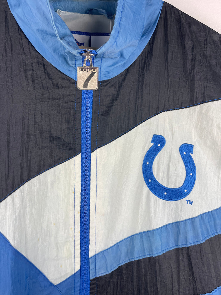 Vintage 90s NFL Logo 7 Indianapolis Colts Faded Blue Windbreaker