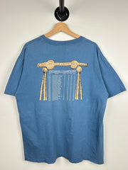 Vintage 90s Dog Sledding Blue Tee