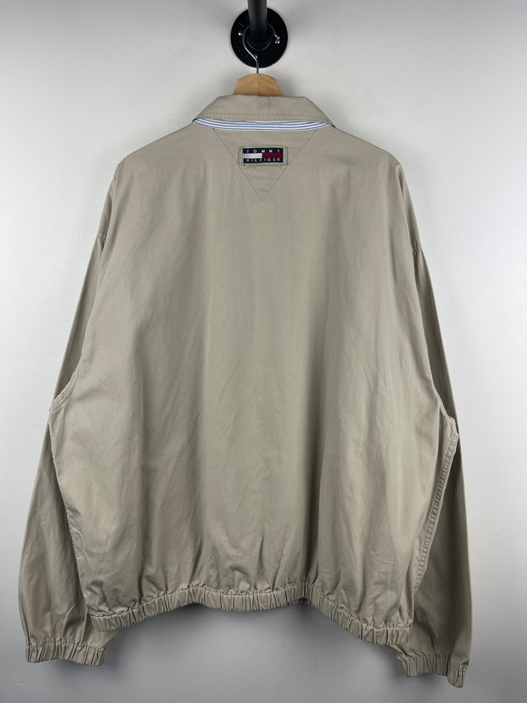 Vintage 90s Tommy Hilfiger Beige Cropped Harrington Jacket