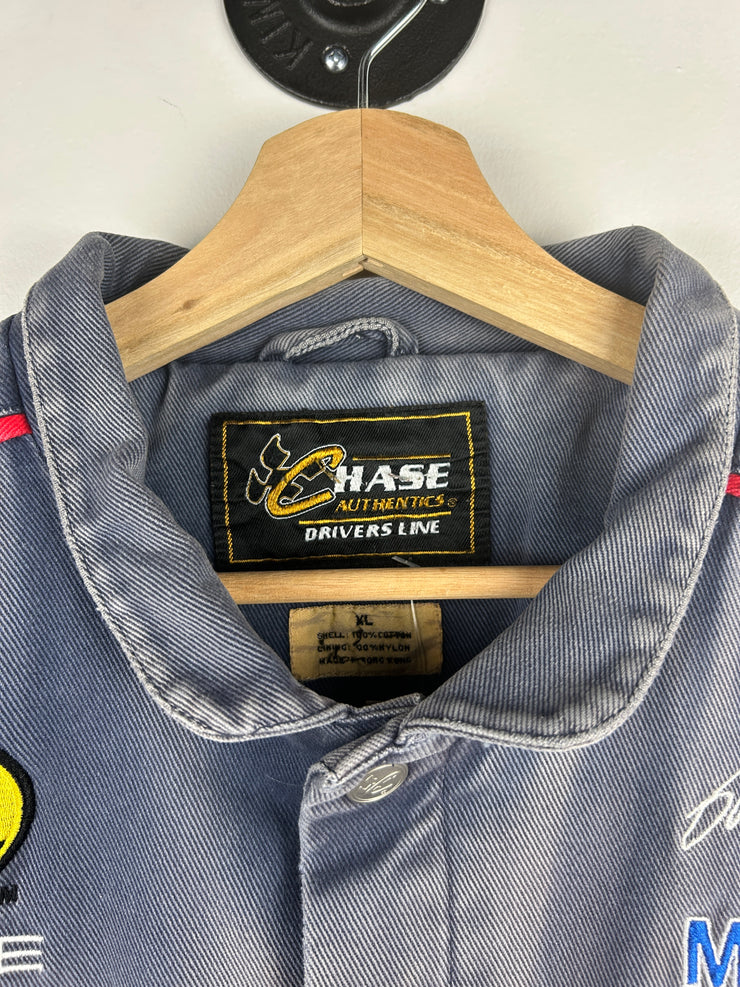 Vintage 90s Nascar Chase Miller Lite Faded Navy Racing Jacket