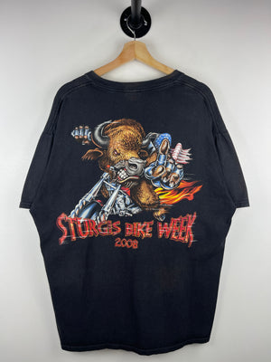 Vintage 2008 Sturgis Bike Week Buffalo Black Tee