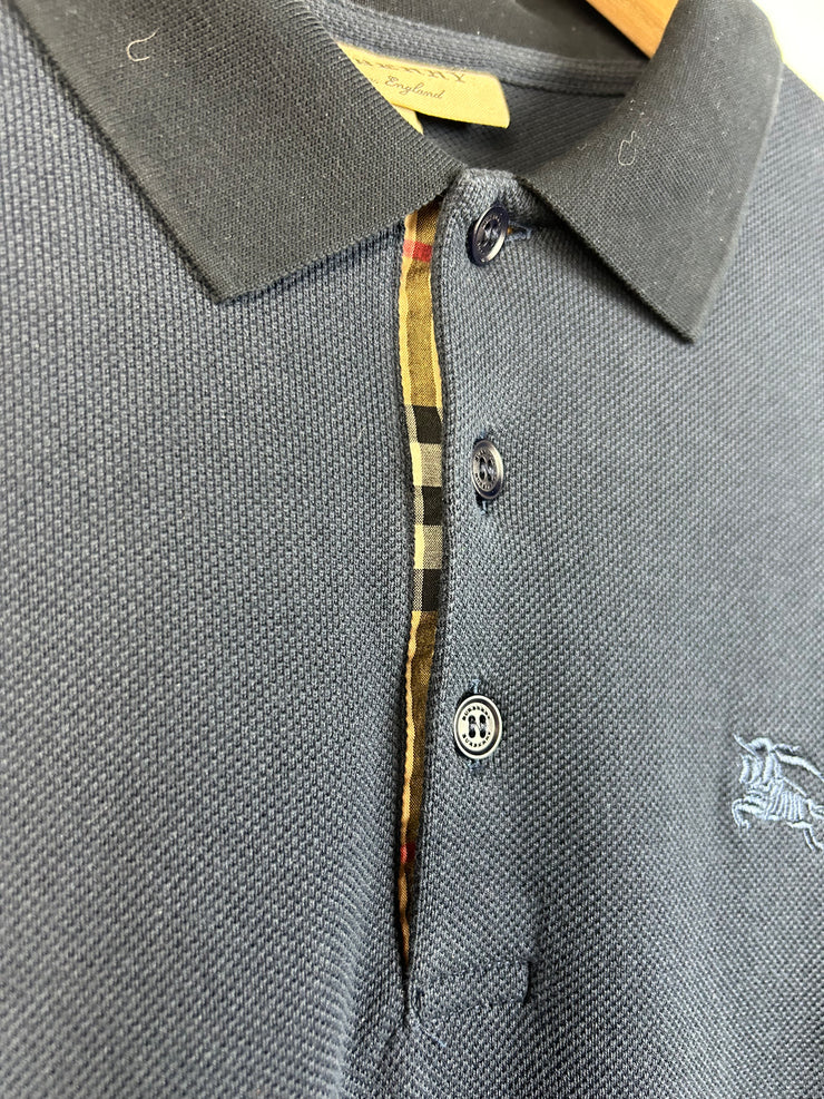 Burberry Navy Polo Long Sleeve