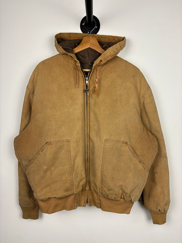 Vintage Walls Beige Hooded Work Jacket