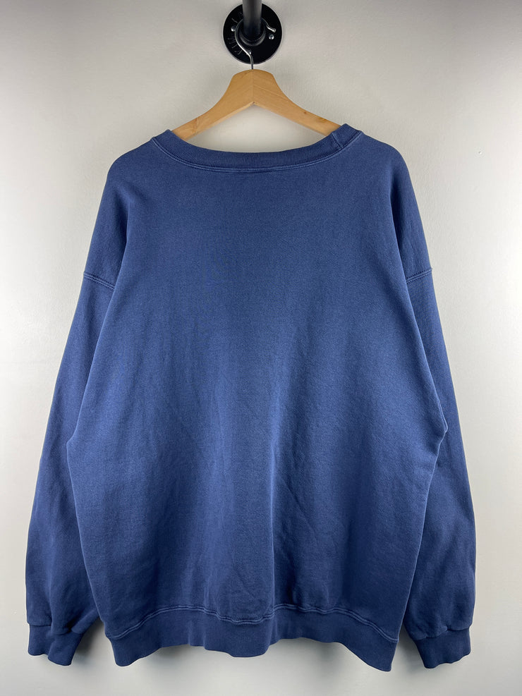Vintage 90s Nike Mini Swoosh Navy Crewneck