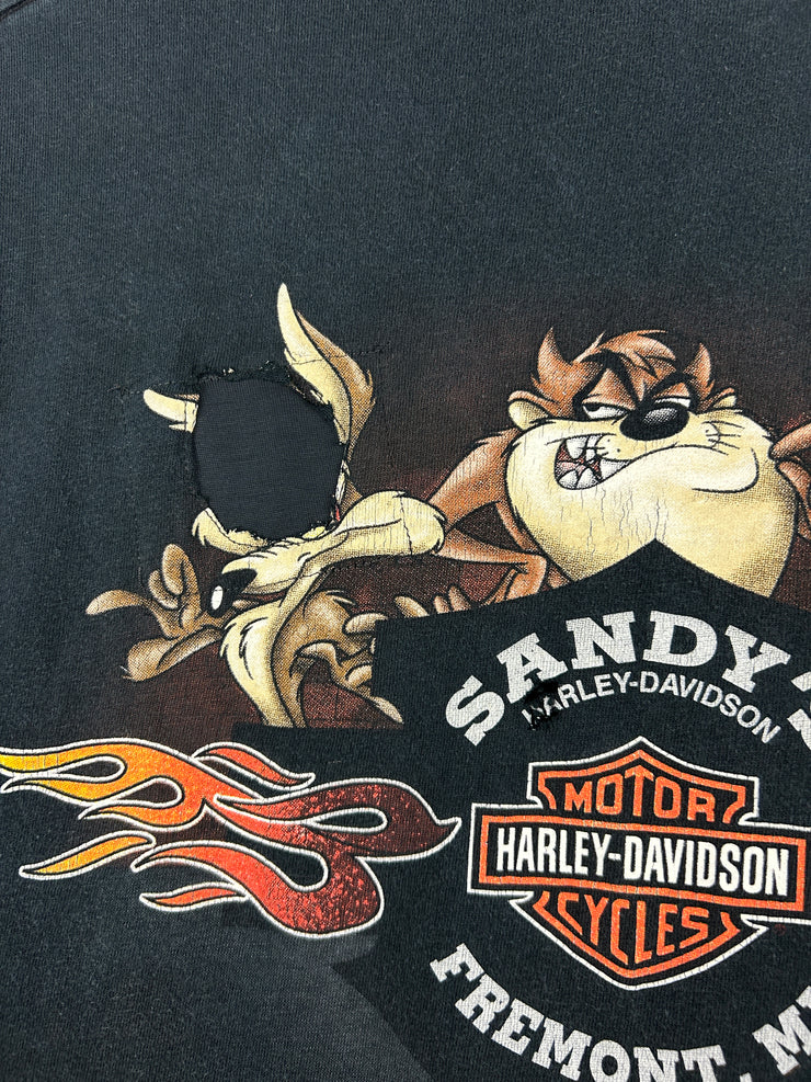 Vintage Harley Davidson Looney Tunes Taz Black Tee