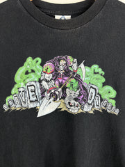 Vintage 2001 Grave Digger Monster Truck Skull Grim Reaper Black Tee