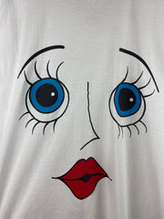 Vintage 90s Hers Funny Face Comedy White Tee