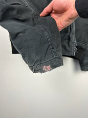 Vintage Walls Faded Black Fleece Lined Hooded Work Jacket