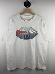 Vintage NFL Coors Light Beer New York Giants White Tee