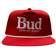 Vintage 90s NFL Bud Budweiser Beer King Of Beers Red Snapback Hat