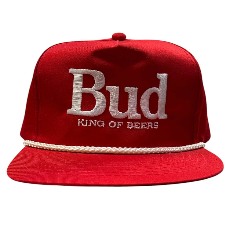 Vintage 90s NFL Bud Budweiser Beer King Of Beers Red Snapback Hat