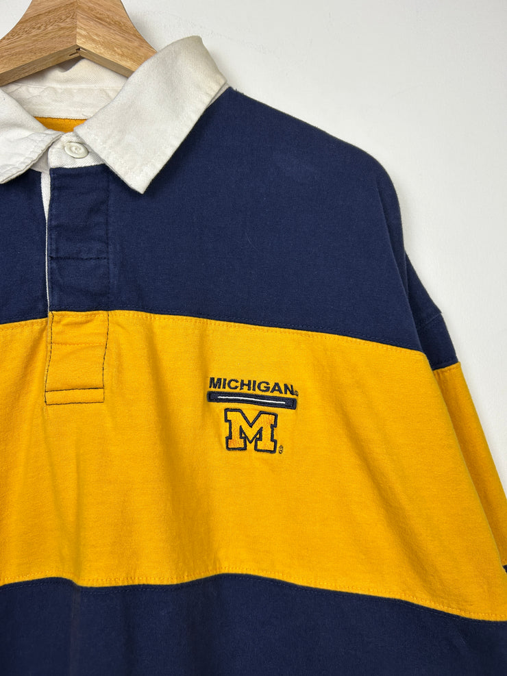 Vintage Starter Michigan Navy & Yellow Polo Rugby Long Sleeve