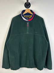 Vintage 90's Tommy Hilfiger Quarter Zip Green Fleece Sweater