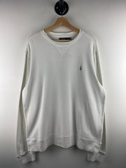 Vintage Polo Ralph Lauren White Thermal Crewneck
