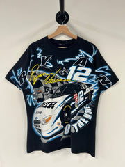 Vintage Nascar Ryan Newman On The Move Lighting AOP Black Tee