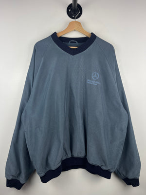 Vintage 90s Mercedes Benz Credit Of Canada Navy Pullover Windbreaker