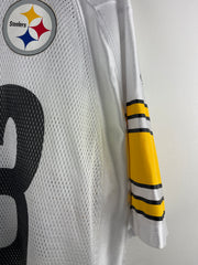 Vintage NFL Reebok Pittsburgh Steelers Polamalu Super Bowl White Football Jersey
